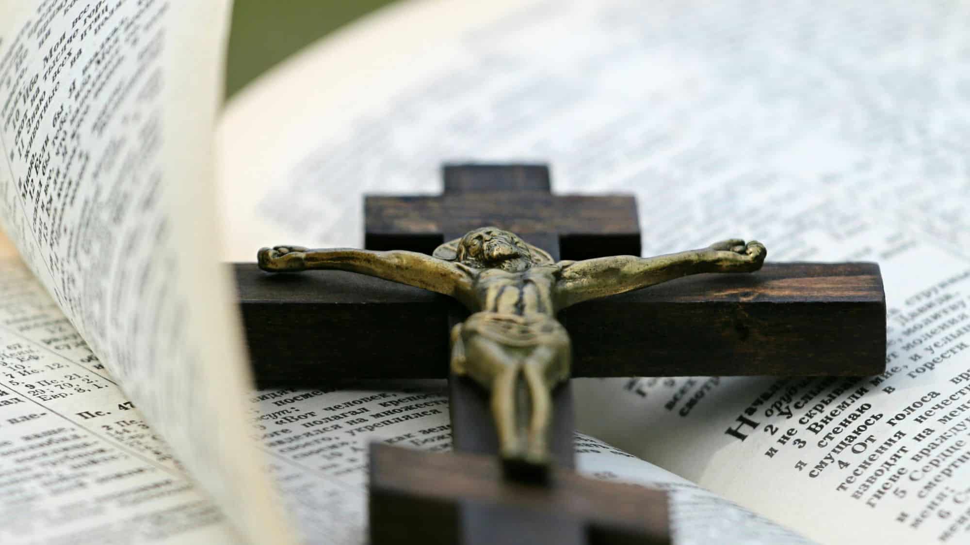 An open Bible displaying comforting Bible verses for depression